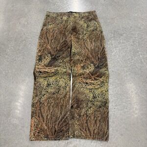 Mossy Oak Mens Camo Jeans 34x32 Real Tree Brush Pattern Cotton Denim Pants